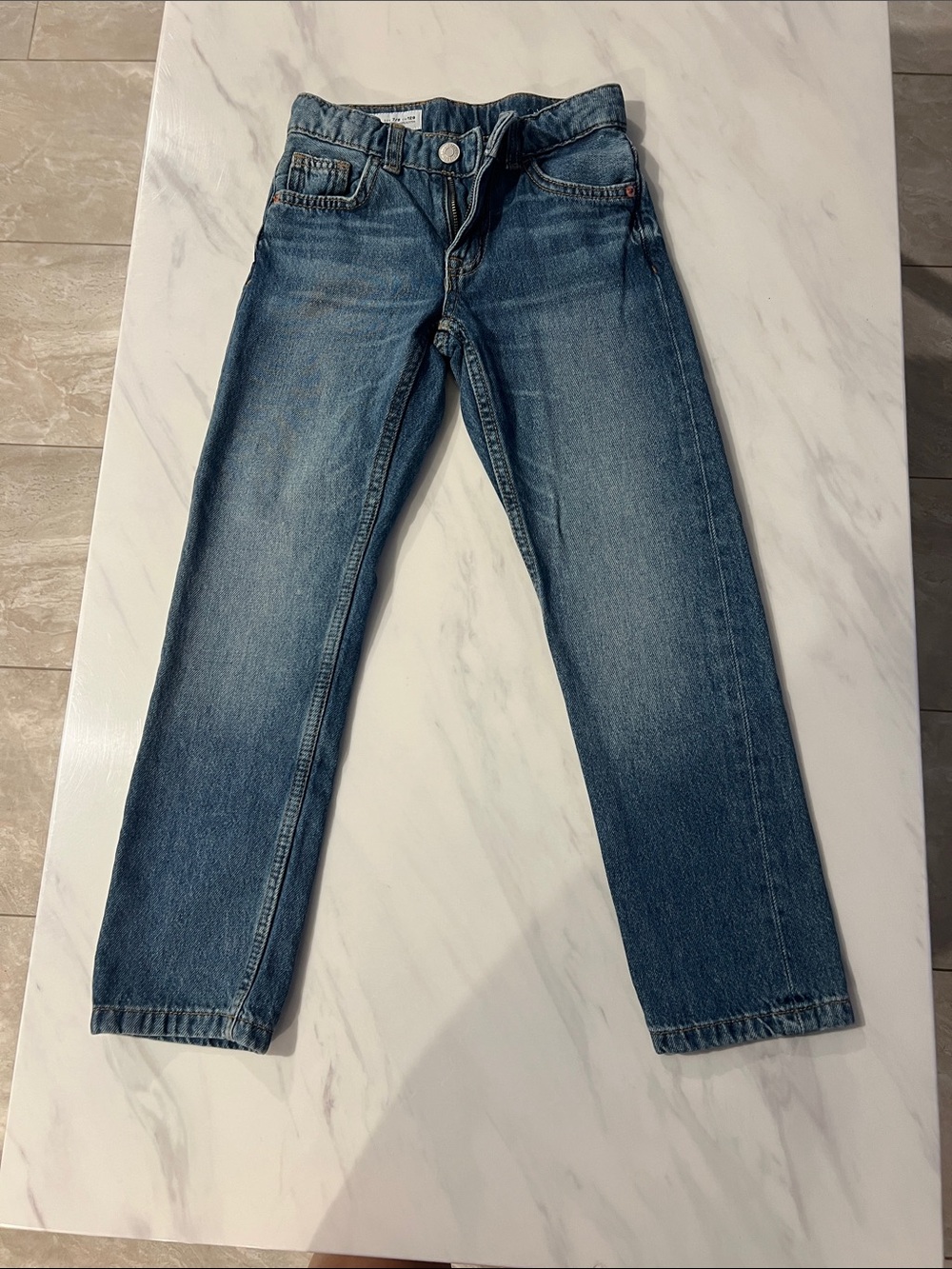 Zara Boys Straight Jeans in Medium Blue Wash